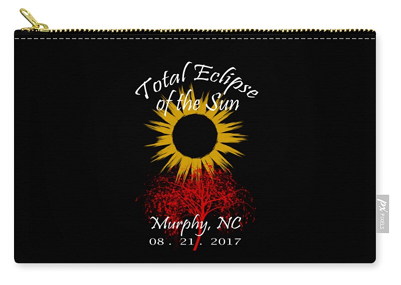 Total Carry-all Pouch featuring the digital art Total Eclipse T-shirt Art Murphy NC by Debra and Dave Vanderlaan