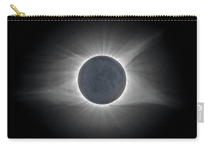 Da* 300 Zip Pouch featuring the photograph Total Solar Eclipse with Corona by Lori Coleman