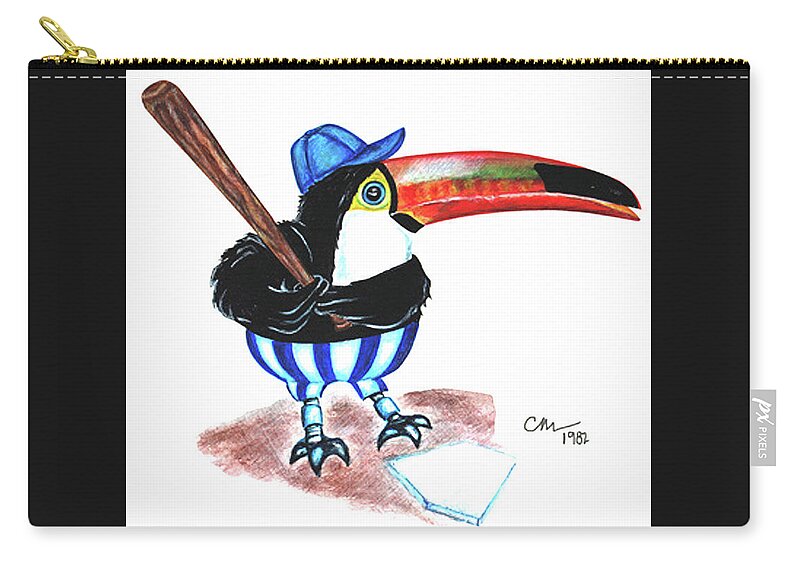 Birds Zip Pouch featuring the painting Toucan Play 1982 by Christine McCole