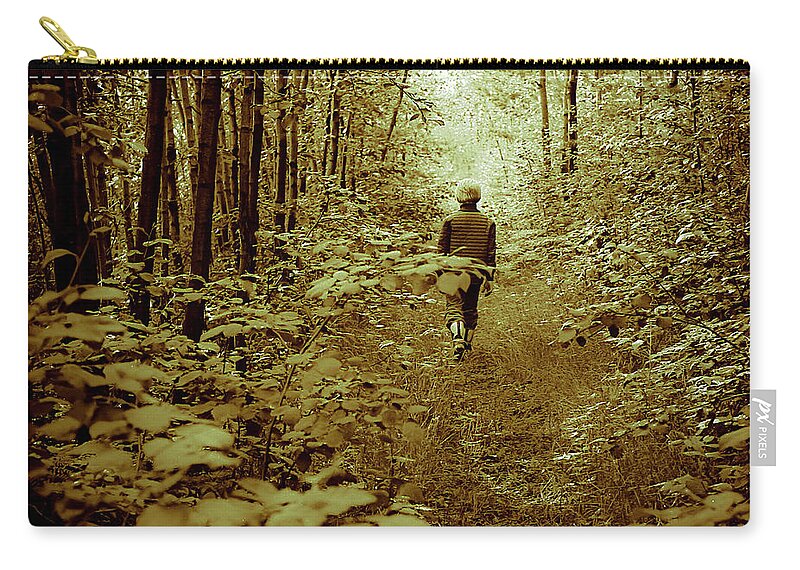 Path Zip Pouch featuring the photograph Towards Light by Jarmo Honkanen