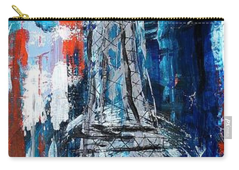 Eiffel Zip Pouch featuring the painting Tower Eiffel by J Vincent Scarpace