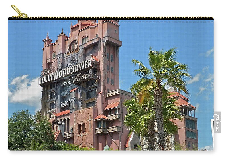Tower Of Terror Zip Pouch featuring the photograph Tower of Terror MP by Thomas Woolworth