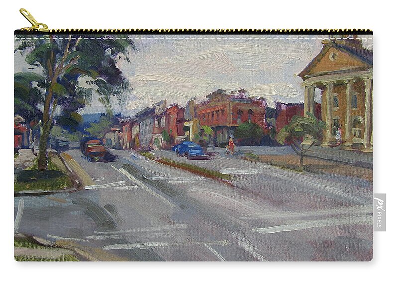 Town Carry-all Pouch featuring the painting Town of Canandaigua NY by Ylli Haruni