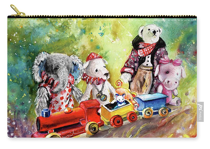 Travel Zip Pouch featuring the painting Toy Circus In Whitby by Miki De Goodaboom