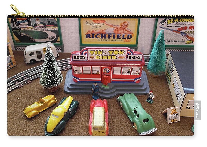 Toys Zip Pouch featuring the photograph Toytown - Tik Tok Diner by Michele Myers