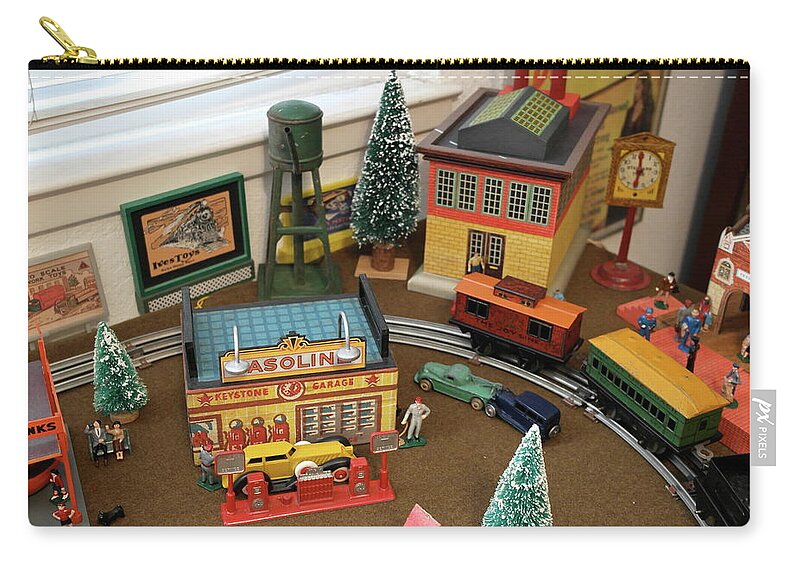 Toys Zip Pouch featuring the photograph Toytown - View from Gas Station by Michele Myers