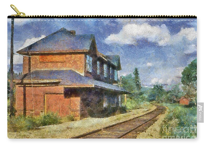 Railway Zip Pouch featuring the photograph Tracking The Past by Carol Randall