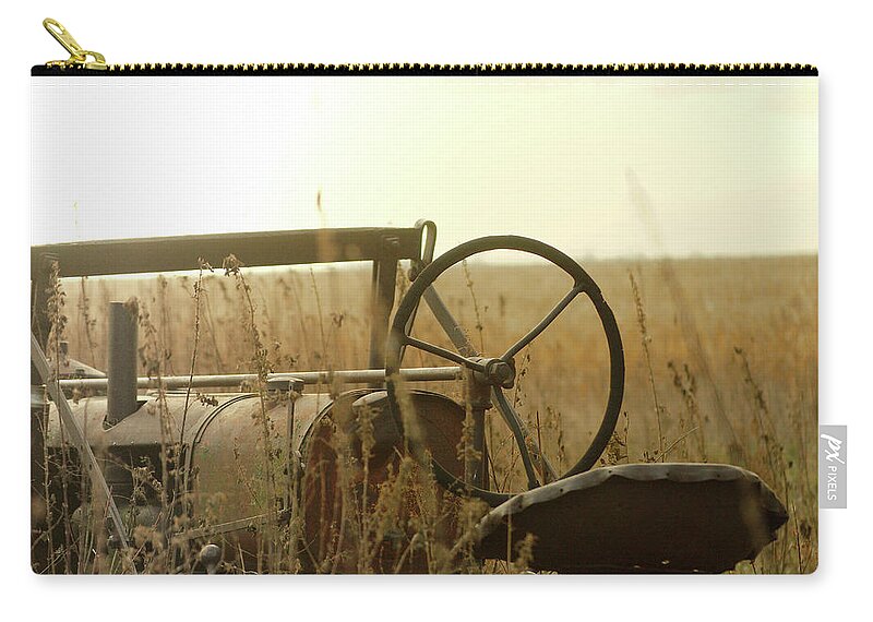 Tractor Carry-all Pouch featuring the photograph Tractor Sunrise by Troy Stapek