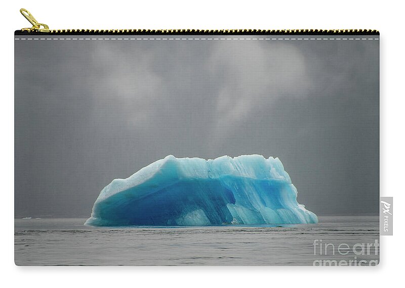 Iceberg Zip Pouch featuring the photograph Iceberg - Tracy Arm Fjord by Louise Magno