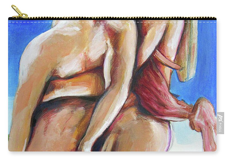 Greek Tragedy Zip Pouch featuring the painting Apollo and Hyacinth Tradgedy of Love by Rene Capone