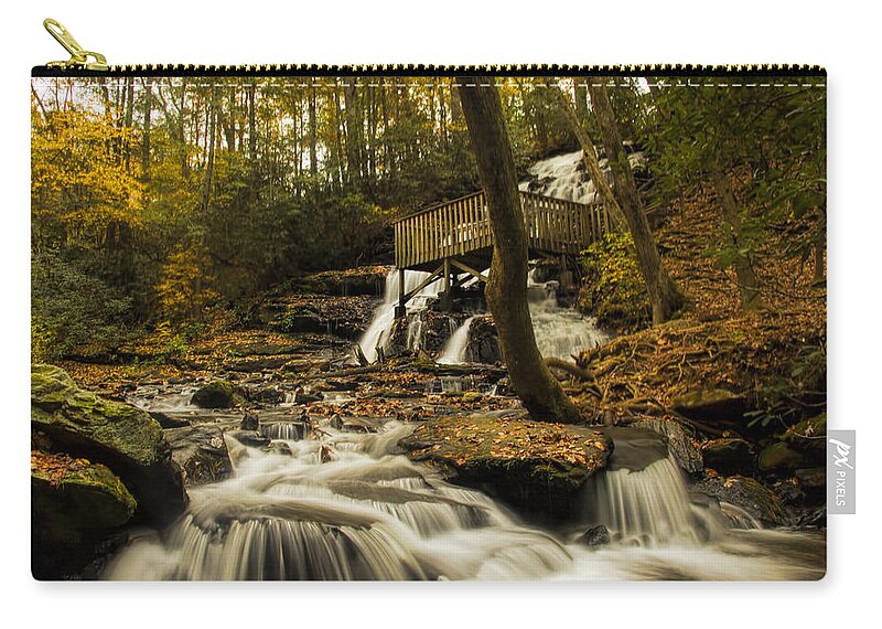 Trahlyta Falls Zip Pouch featuring the photograph Trahlyta Falls by Barbara Bowen