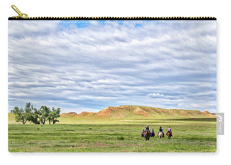 Cowboy Zip Pouch featuring the photograph Trail Ride by Sam Sherman