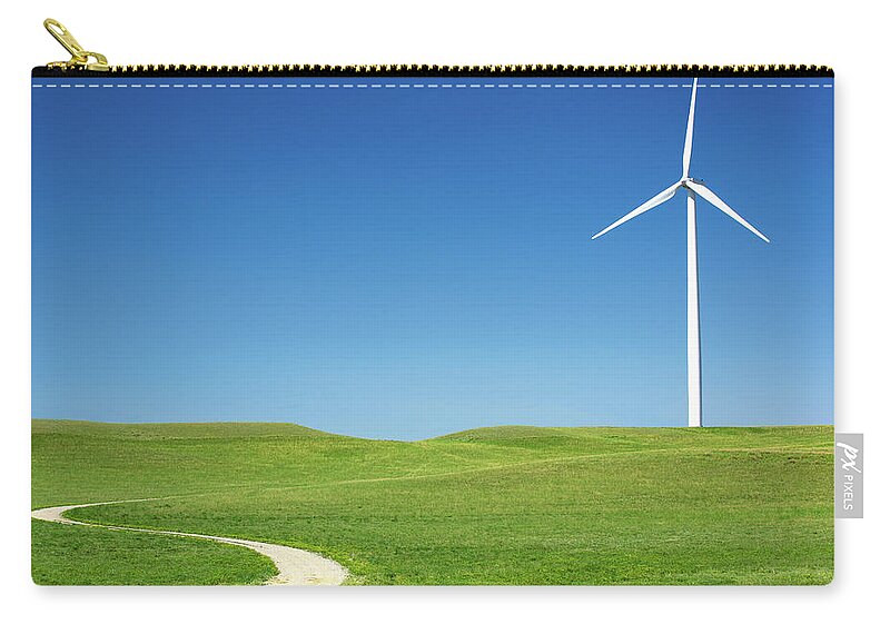 Wind Turbine Zip Pouch featuring the photograph Trail Turbine by Todd Klassy