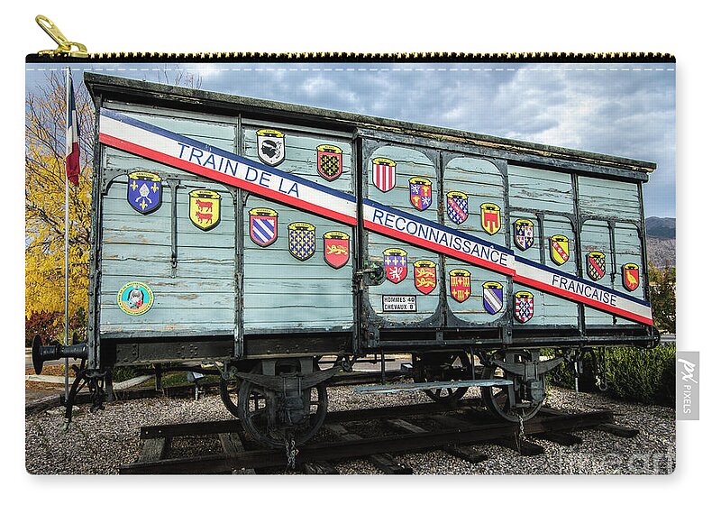 Ogden Zip Pouch featuring the photograph Train De La Reconnaissance Francaise - Ogden - Utah by Gary Whitton
