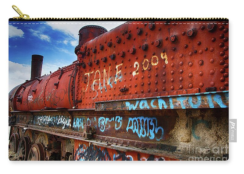 Uyuni Zip Pouch featuring the photograph Train Graveyard Uyuni Bolivia 17 by Bob Christopher