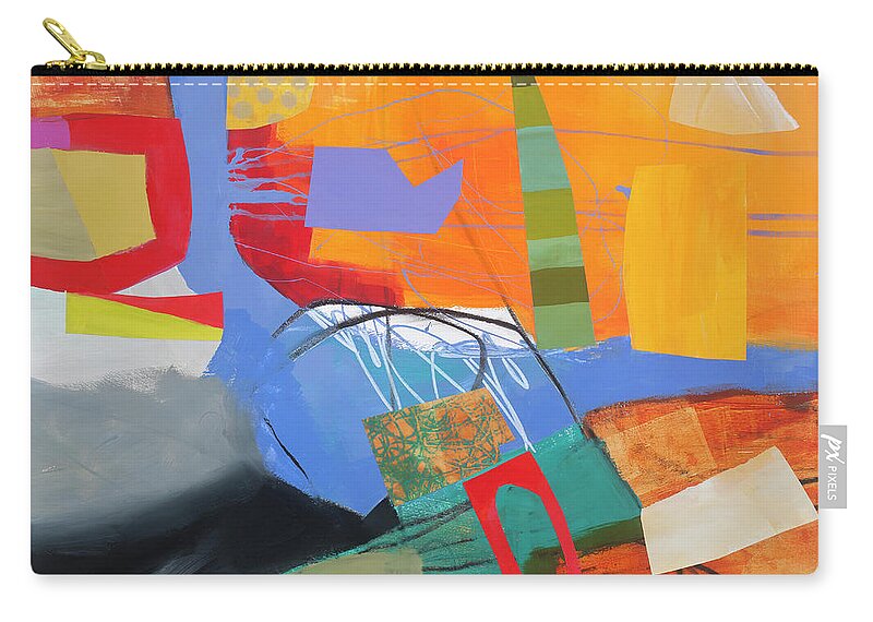 Jane Davies Zip Pouch featuring the painting Train Wreck#3 by Jane Davies