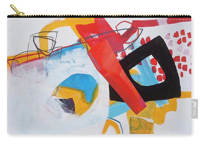Jane Davies Zip Pouch featuring the painting Train Wreck#7 by Jane Davies