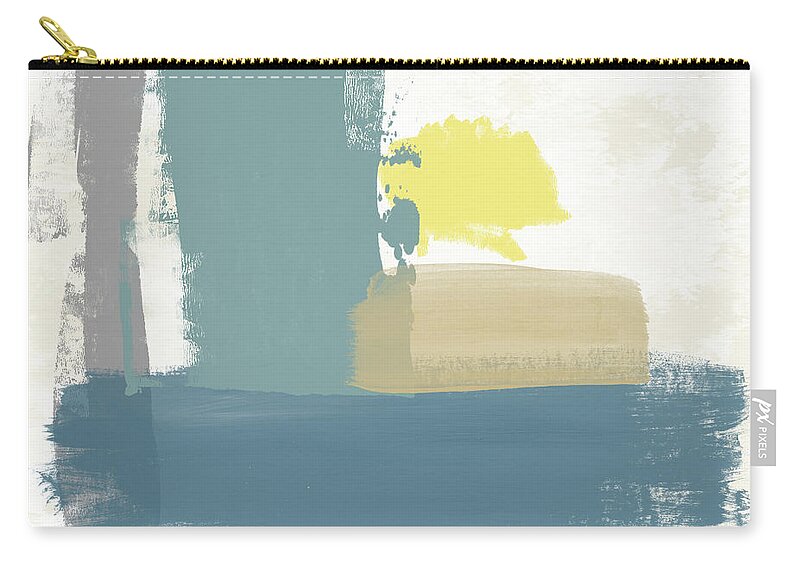 Abstract Zip Pouch featuring the mixed media Tranquil Abstract 3- Art by Linda Woods by Linda Woods