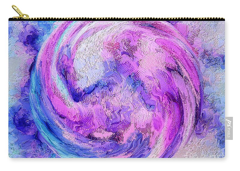 Abstract Art Zip Pouch featuring the digital art Tranquil Energy by Krissy Katsimbras