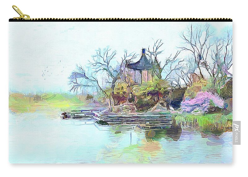Seascape Zip Pouch featuring the painting Tranquility by Wayne Pascall