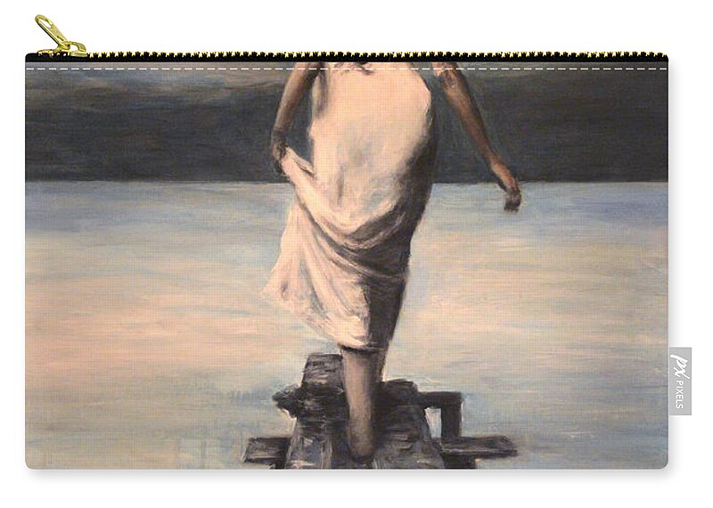Woman Zip Pouch featuring the painting Tranquillita by Escha Van den bogerd