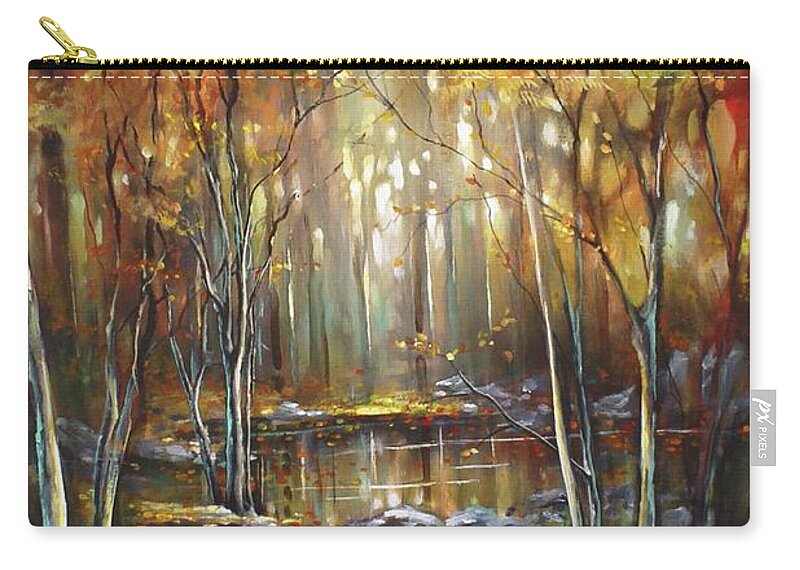 Landscape Zip Pouch featuring the painting Transitions by Michael Lang