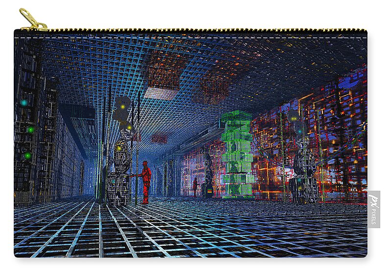 Spaceship Zip Pouch featuring the photograph Transmission Deck by Mark Blauhoefer