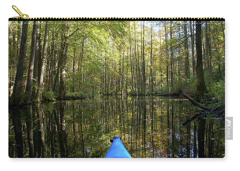 Fall Zip Pouch featuring the photograph Trap Pond Cypress #04299 by Raymond Magnani