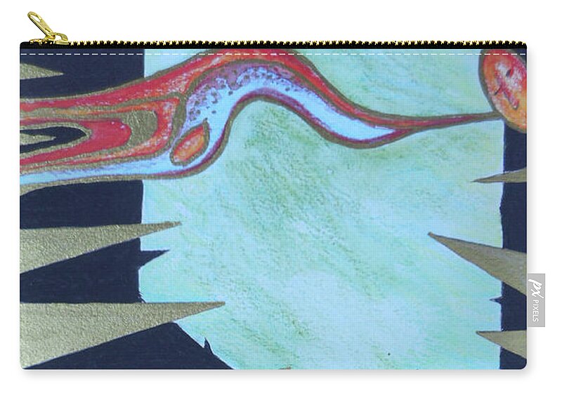 Katerina Stamatelos Zip Pouch featuring the painting Trapped by Katerina Stamatelos