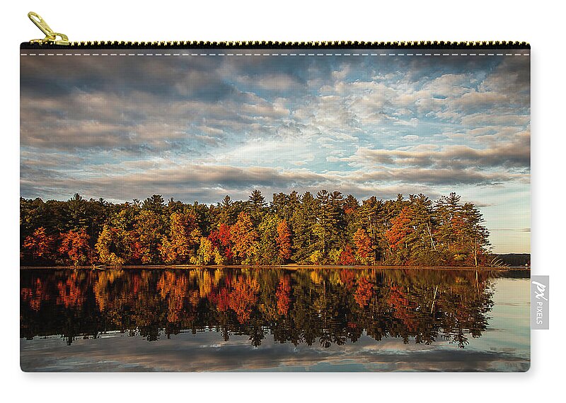 Fall Zip Pouch featuring the photograph Trapp's Point by Benjamin Dahl
