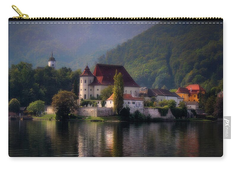 Lake Zip Pouch featuring the photograph Traunkirchen - Austria by Ellen Heaverlo