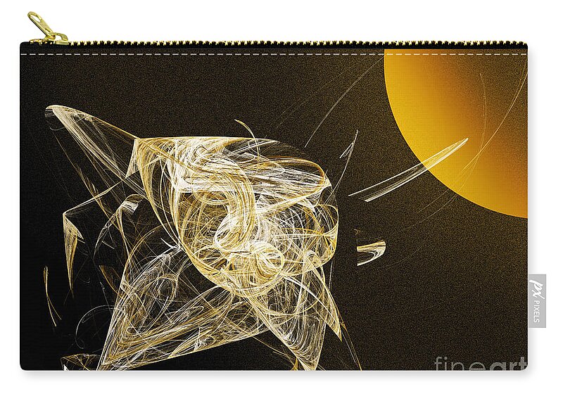 Andee Design Abstract Zip Pouch featuring the digital art Travel In Time To 1969 Circle The Sun by Andee Design