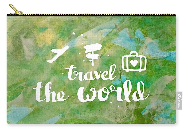 Art Zip Pouch featuring the painting Travel the world by Monica Martin