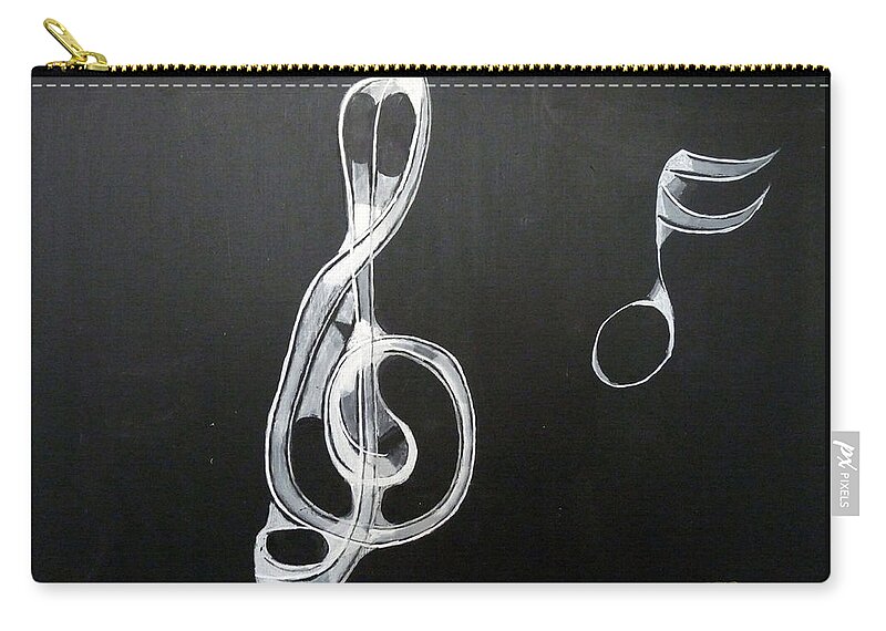 Treble Clef Zip Pouch featuring the painting Treble Clef by Richard Le Page