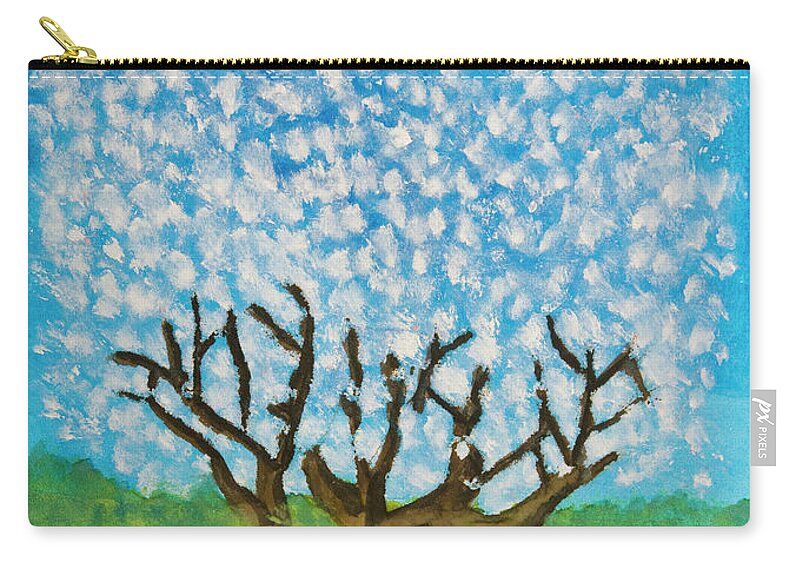 Art Zip Pouch featuring the painting Tree in blossom, painting by Irina Afonskaya