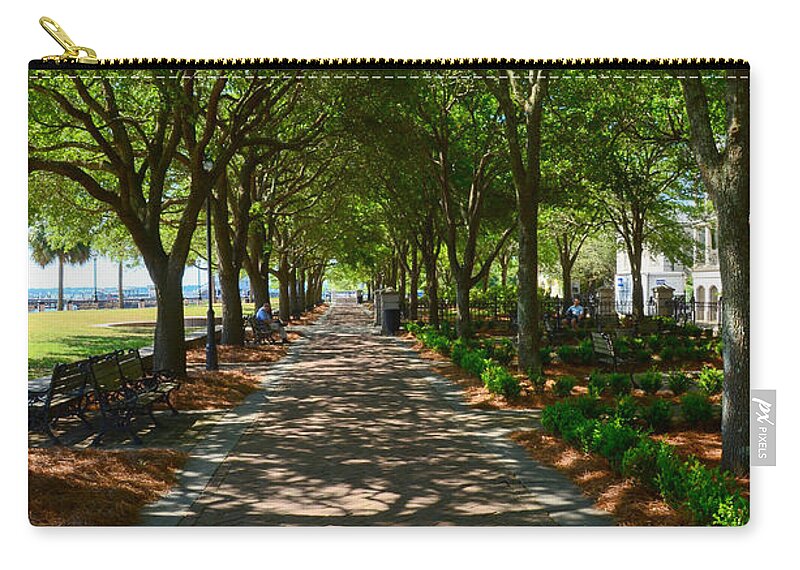 Tree Zip Pouch featuring the photograph Tree Lined Path by Debra Martz