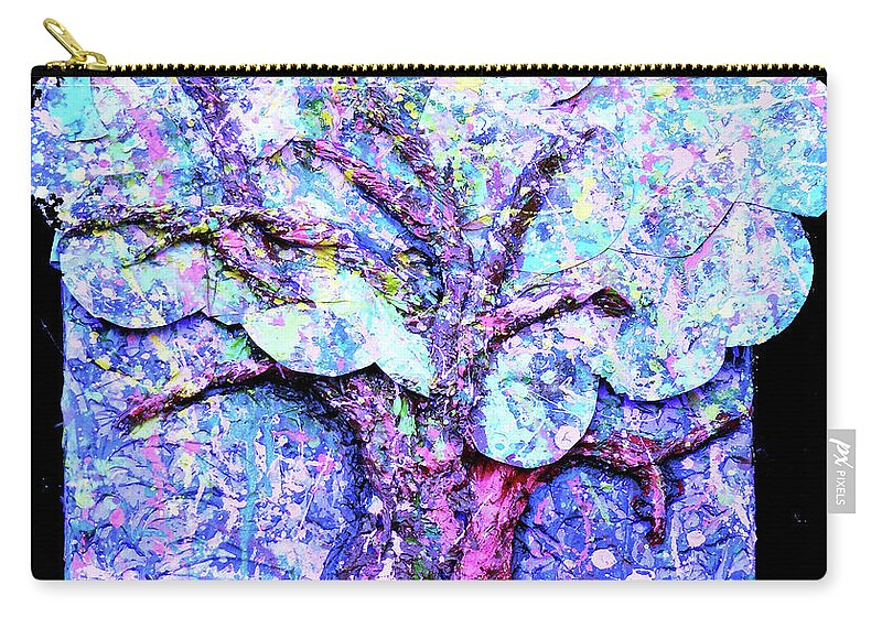 Tree Zip Pouch featuring the painting Tree Menagerie by Genevieve Esson
