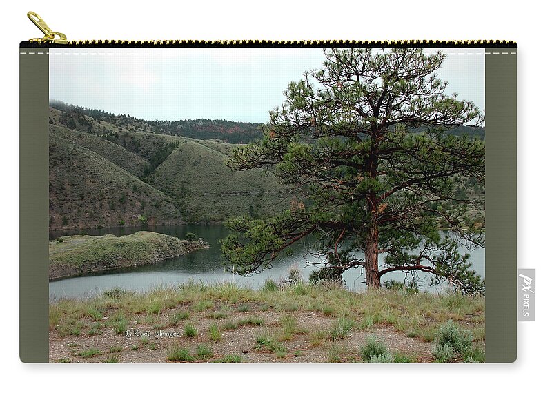 Tree Zip Pouch featuring the photograph Tree on Missouri River Bluff by Kae Cheatham