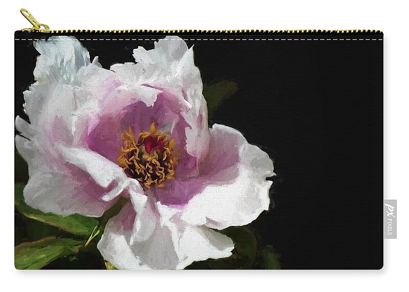 Floral Zip Pouch featuring the digital art Tree Paeony II by Charmaine Zoe