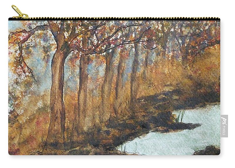 Fall Colors Zip Pouch featuring the painting Treenink by Susan Nielsen
