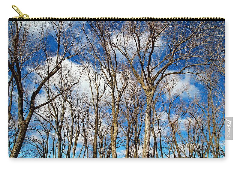 Winter Zip Pouch featuring the photograph Trees and Clouds by Valentino Visentini