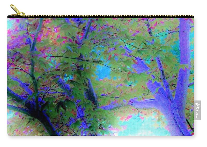 Trees Zip Pouch featuring the painting Trees In Blue by Susanna Katherine