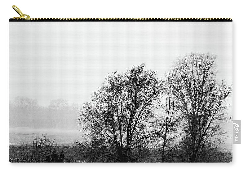 Jay Stockhaus Zip Pouch featuring the photograph Trees in the Mist by Jay Stockhaus