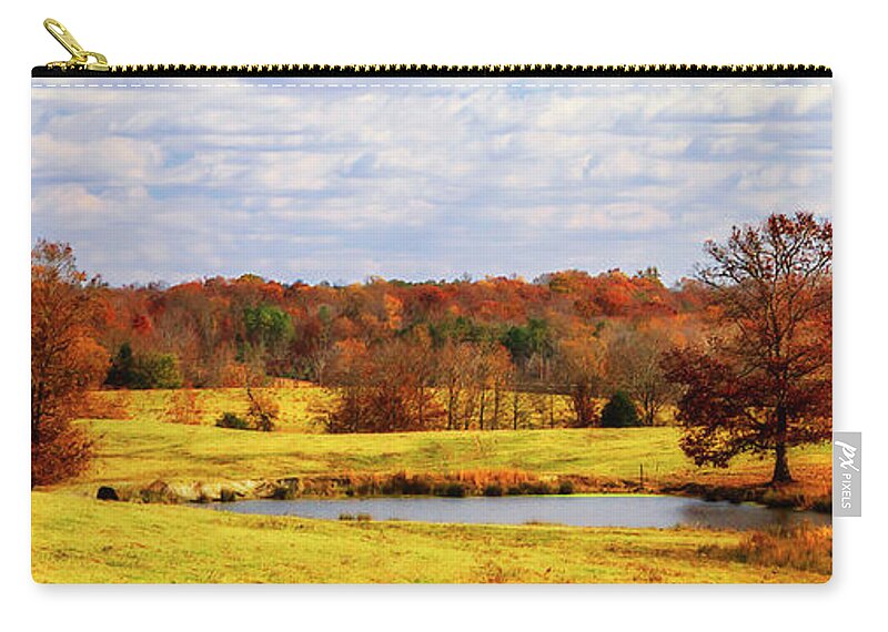 Color Zip Pouch featuring the photograph Trees of Crimson by Alan Hausenflock
