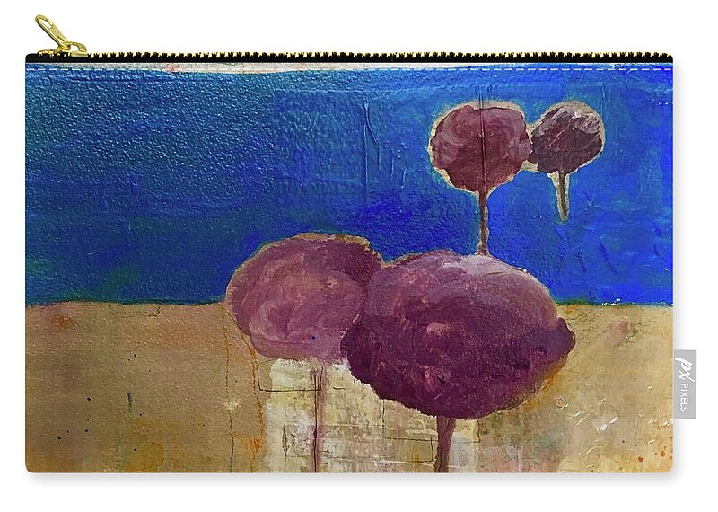 Abstract Zip Pouch featuring the painting Treescape by Carole Johnson