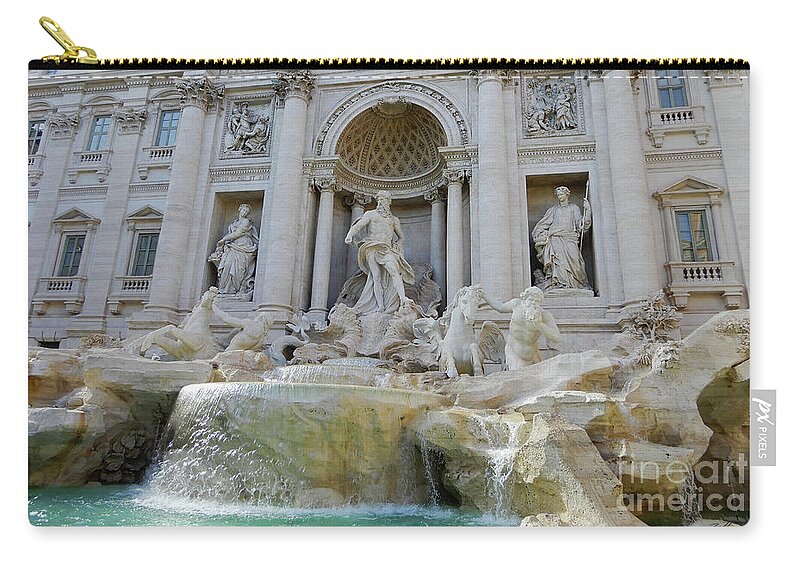 Trevi Zip Pouch featuring the photograph Trevi Fountain Rome by Suzette Kallen