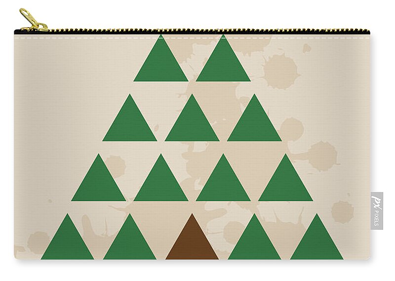 Triangles Zip Pouch featuring the digital art Triangle Tree by K Bradley Washburn