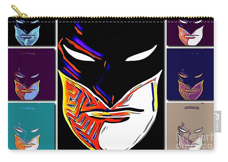 Batman Zip Pouch featuring the digital art Tribal Protectors Bat-talion by HELGE Art Gallery