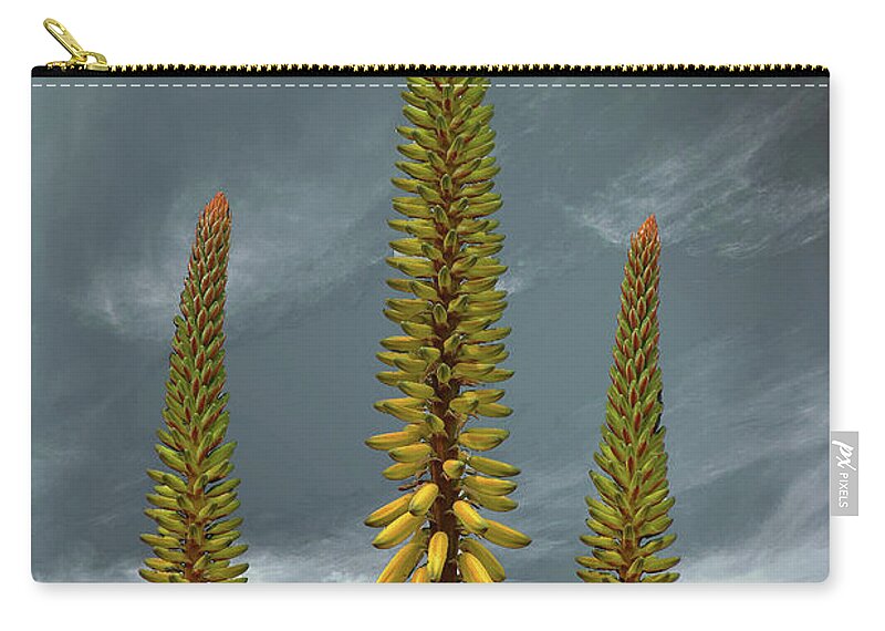 Yucca Zip Pouch featuring the photograph Trinity Bloom by Hans Brakob