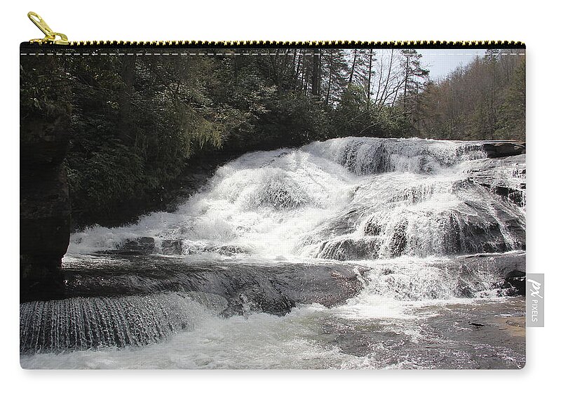 Waterfalls Zip Pouch featuring the photograph Triple Falls by Allen Nice-Webb